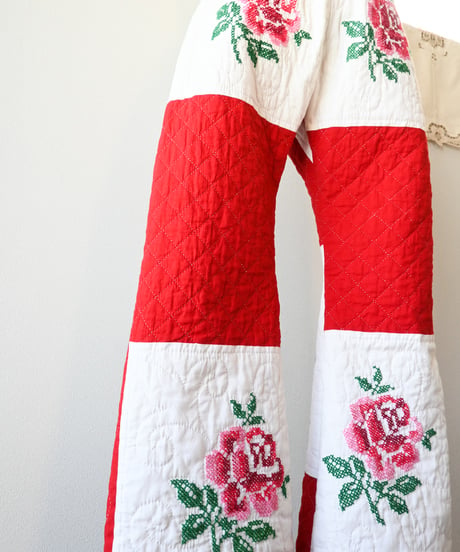 【tiny yearn】Vintage patchwork quilted pants