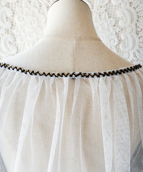 【Seek an nur】Romanian Vintage Beaded Tulle Blouse