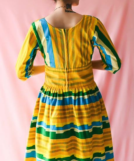 【tiny yearn】African Batik Flare Maxi Dress