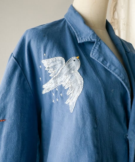 【tiny yearn】⁡70's German Embroidered Painted Work Coat