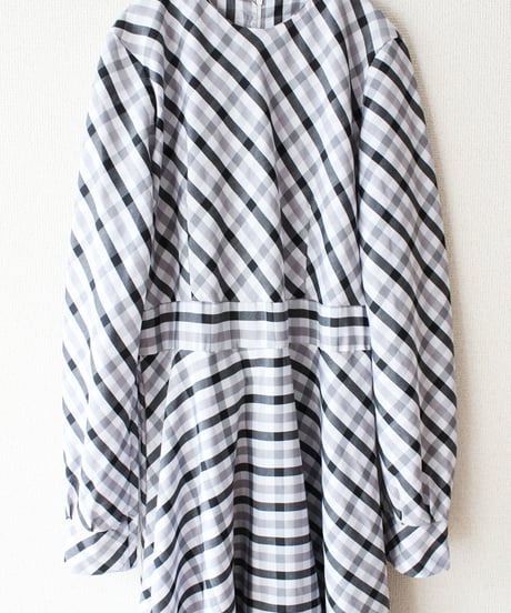 【Seek an nur】Check Flare Maxi Dress