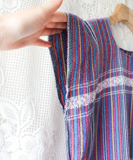 【tiny yearn】Vintage Guatemalan Stripe Fringe Vest