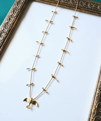 〈Accessory〉Native American Gold Tone Fetish Bird Necklace