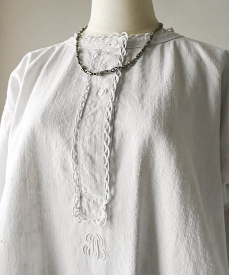 【Seek an nur】1890-1910's French antique linen smock