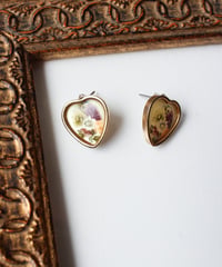 〈Accessory〉Vintage Floral Heart Pierce