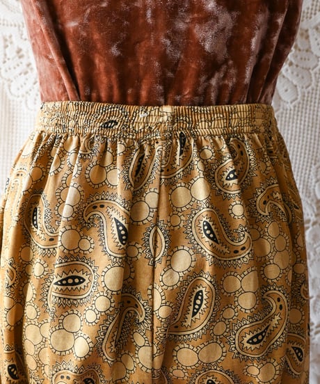 【Seek an nur】Euro Paisley Satin Easy Pants