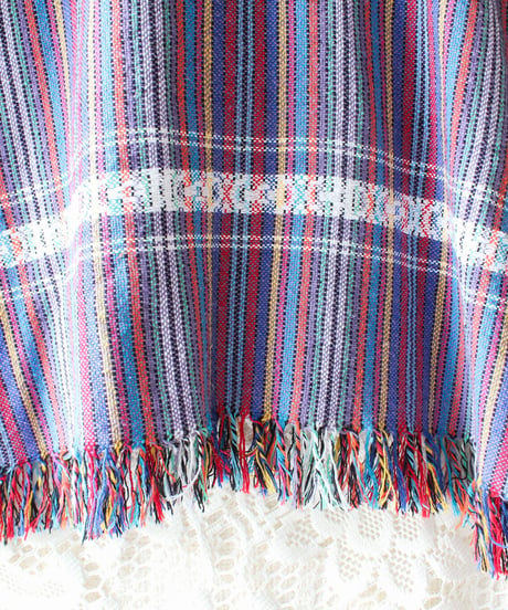 【tiny yearn】Vintage Guatemalan Stripe Fringe Vest