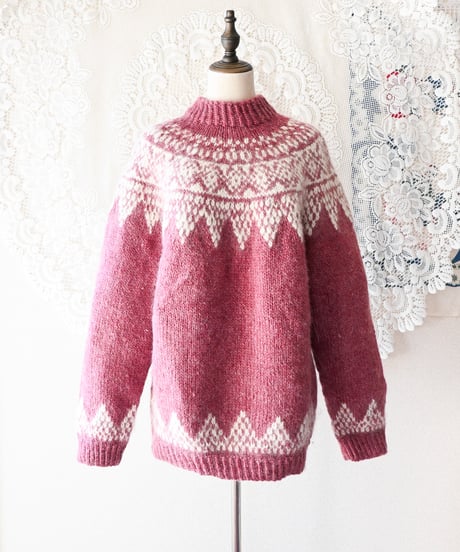 【tiny yearn】Nordic Hand Knit Over Sweater