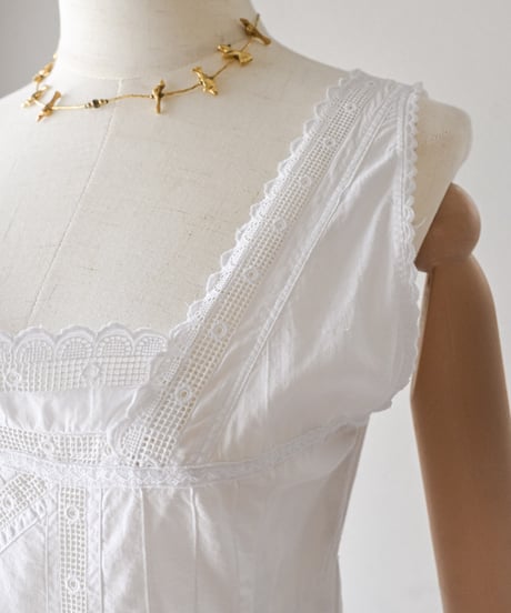 【Seek an nur】1900-20's antique cotton night dress