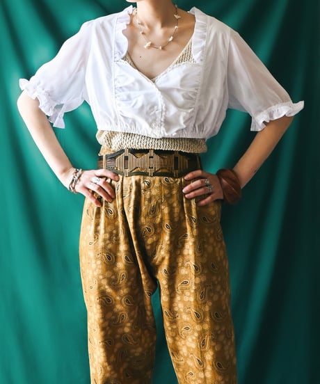 【Seek an nur】Euro Cropped Sheer Dirndl Blouse