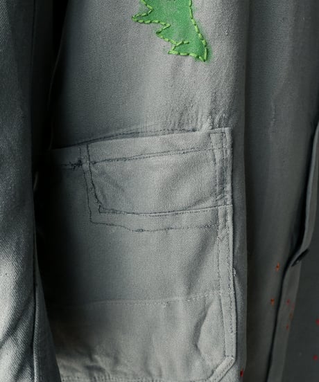 【tiny yearn】⁡60's French Embroidered Painted Work Coat