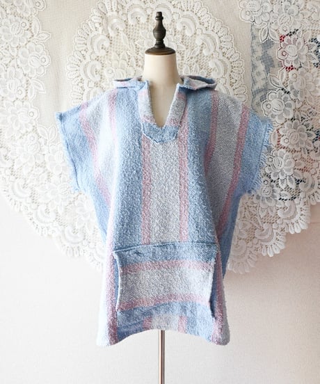 【tiny yearn】Pink Stripe Mexican Parker Vest