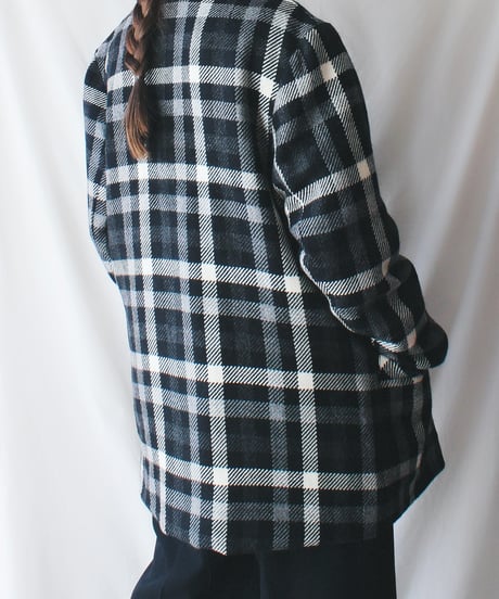 【Seek an nur】Euro Check Wool Tailored Over Jacket