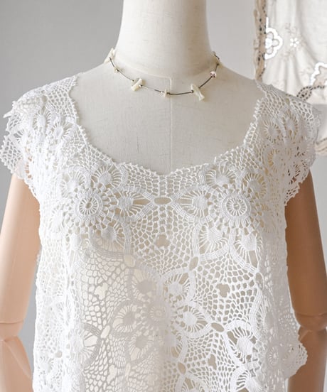 【Seek an nur】Vintage cotton crochet cami