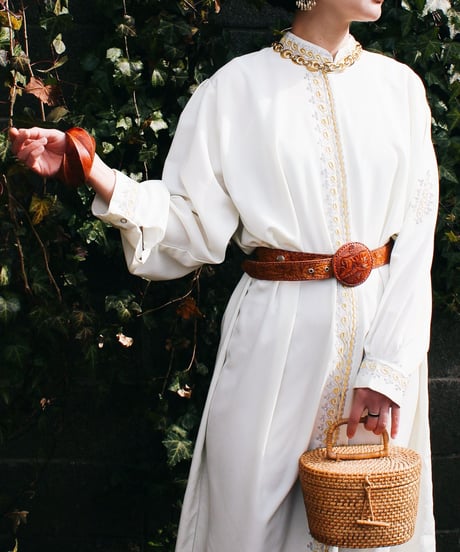 【Seek an nur】Embroidered Sheer Caftan Dress