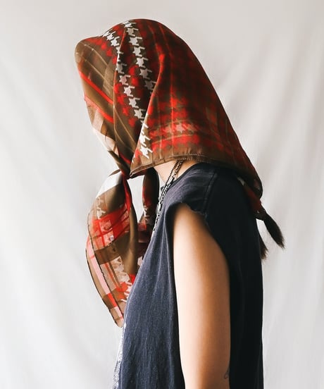 【tiny yearn】Vintage Sheer Check Scarf