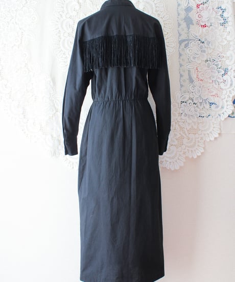 【tiny yearn】Painting Fringe Western Shirt Dress