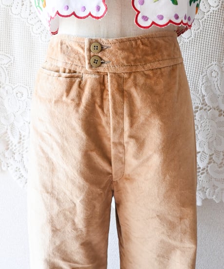 【tiny yearn】Beige Velours Flare Pants