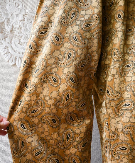 【Seek an nur】Euro Paisley Satin Easy Pants
