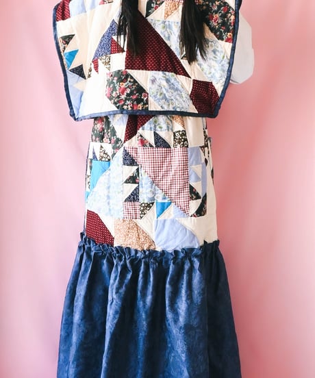 【tiny yearn】Crazy Quilted Patchwork Skirt