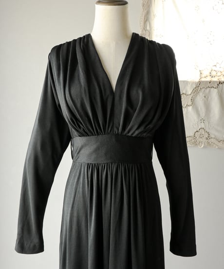 【Seek an nur】German black gather maxi dress