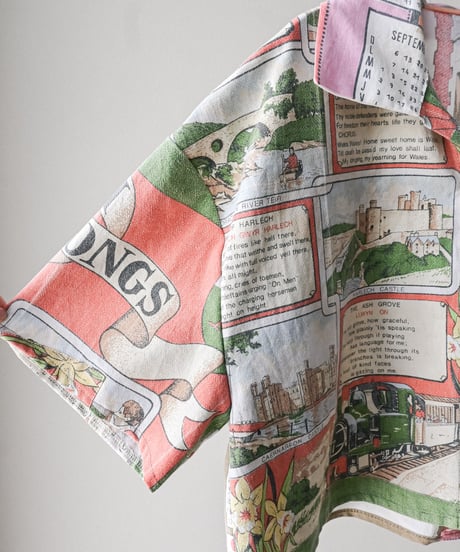 【curoam】Vintage tea towel patchwork shirt