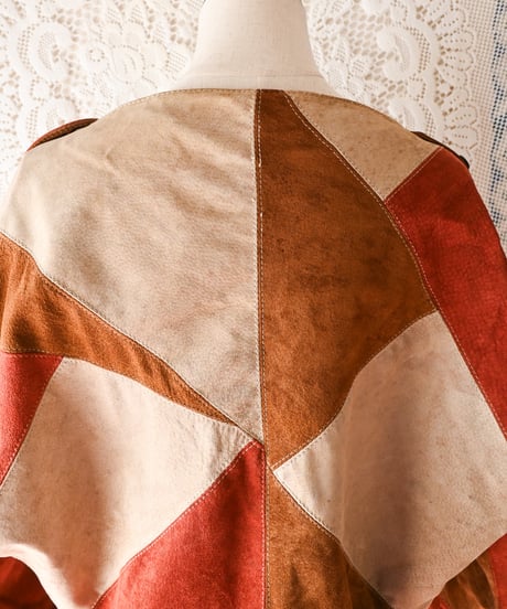 【tiny yearn】1970's Vintage Patchwork Suede Tops