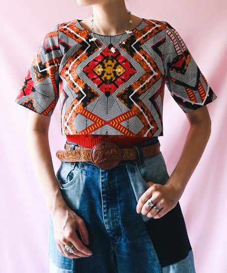 【tiny yearn】African Batik Cropped Tops