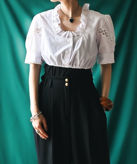 【Seek an nur】Euro Cropped Puff Dirndl Blouse
