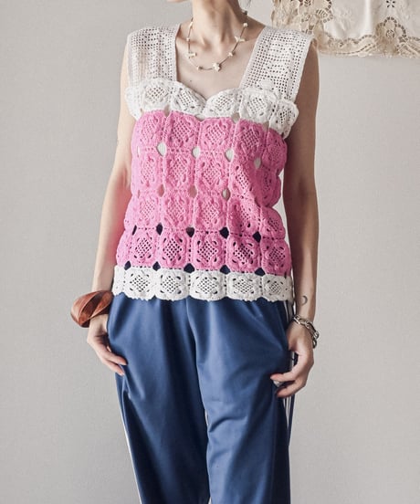 【Seek an nur】Vintage cotton crochet cami