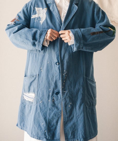 【tiny yearn】⁡70's German Embroidered Painted Work Coat