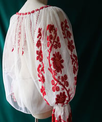 【Seek an nur】Romanian Vintage Embroidered Tulle Blouse