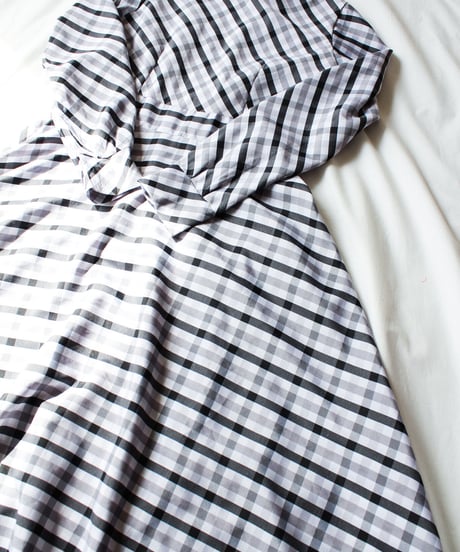 【Seek an nur】Check Flare Maxi Dress