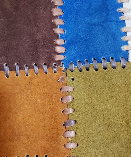 【tiny yearn】1970's Vintage Patchwork Suede Cape