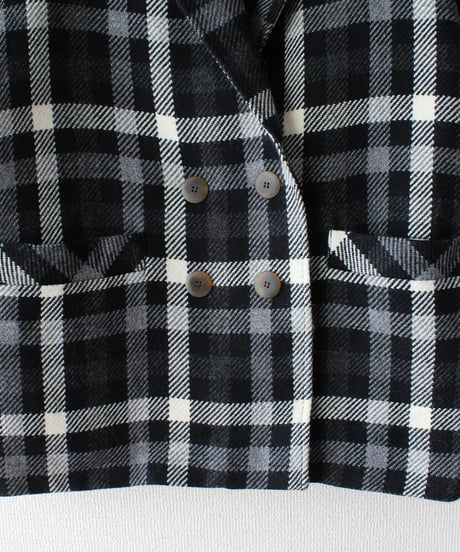 【Seek an nur】Euro Check Wool Tailored Over Jacket