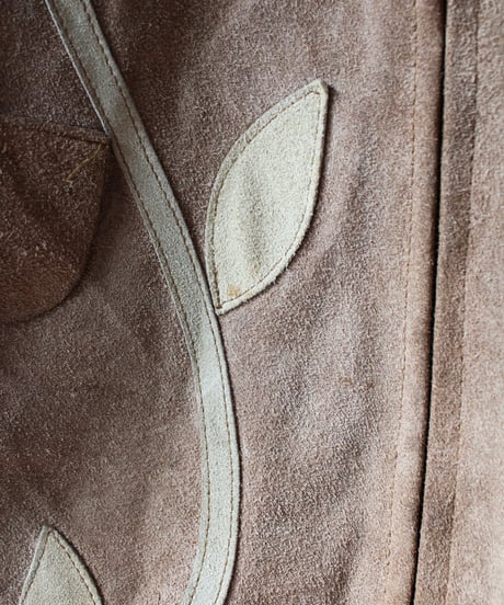 【tiny yearn】1970's Vintage Floral Suede Cape