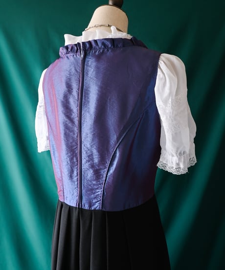 【Seek an nur】Tyrolean Metallic Black Dirndl Dress