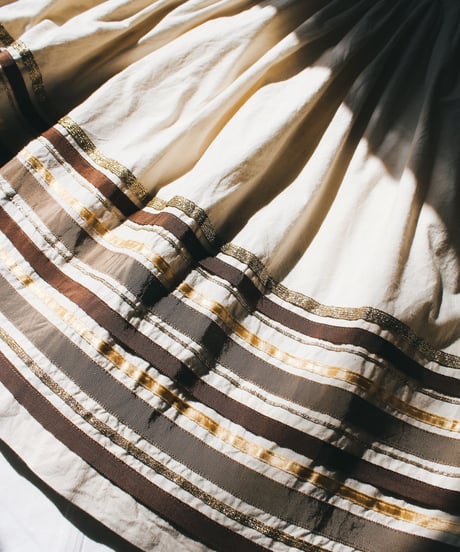 【Seek an nur】Euro Ribbon Cotton Wrap Skirt