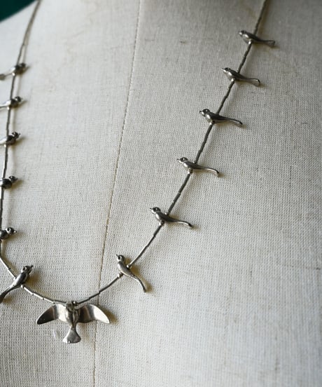 〈Accessory〉Native American Silver Fetish Bird Necklace