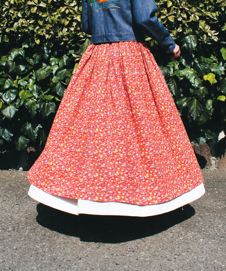 【tiny yearn】1970's Vintage Floral Layered Flare Skirt