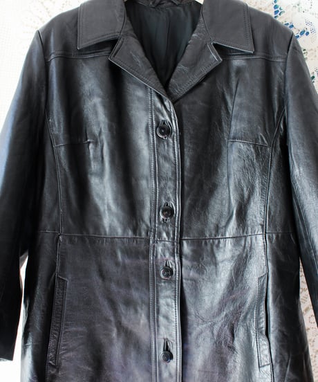 【Seek an nur】Black Mongolia Leather Long Coat