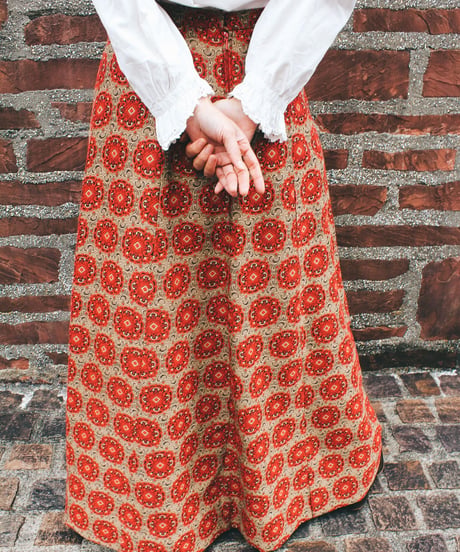 【Seek an nur】1970's Vintage German Jacquard Maxi Skirt