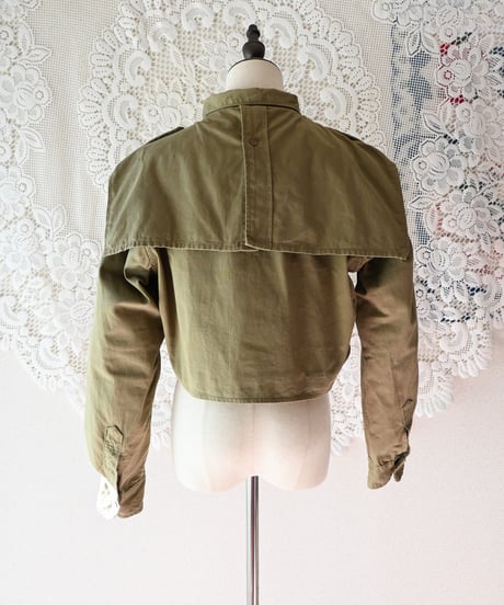 【Seek an nur】Greece Military Cropped Shirt/Khaki