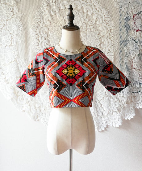 【tiny yearn】African Batik Cropped Tops