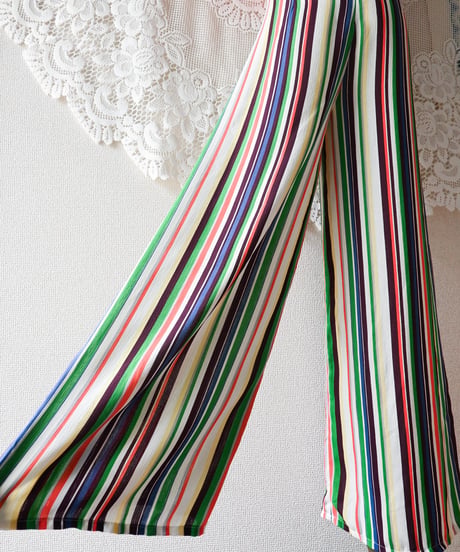 【tiny yearn】Mulch Stripe Sheer Wide Pants