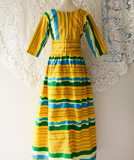 【tiny yearn】African Batik Flare Maxi Dress