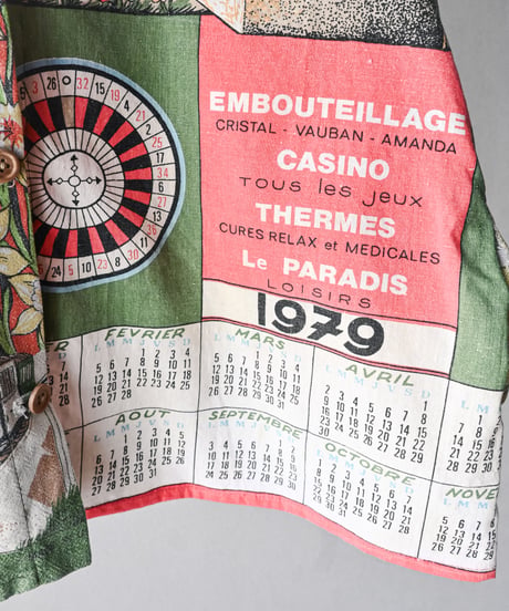 【curoam】Vintage tea towel patchwork shirt