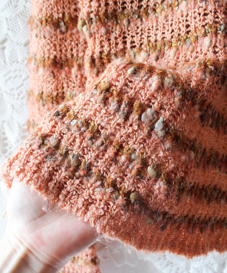 【tiny yearn】Low Gauge Long Sleeve Mix Knit