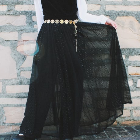 【Seek an nur】German Velours Tulle Lace Maxi Dress