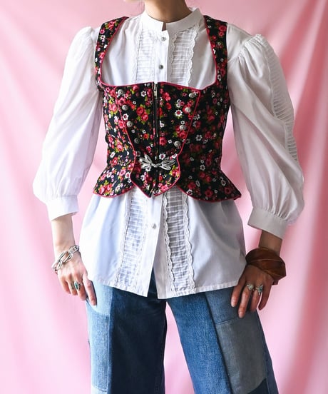 【tiny yearn】Tyrolean Floral Dirndl Bodices Vest